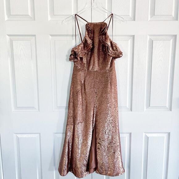 C/MEO Collective Copper Illuminated Sequin Dress - Picture 4 of 10